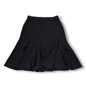 St. John Evening Black Santana Knit Ruffled Skirt Size 8